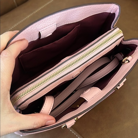 Coach Powder Pink Pebbled Leather Savannah Satchel - Picture 8 of 14